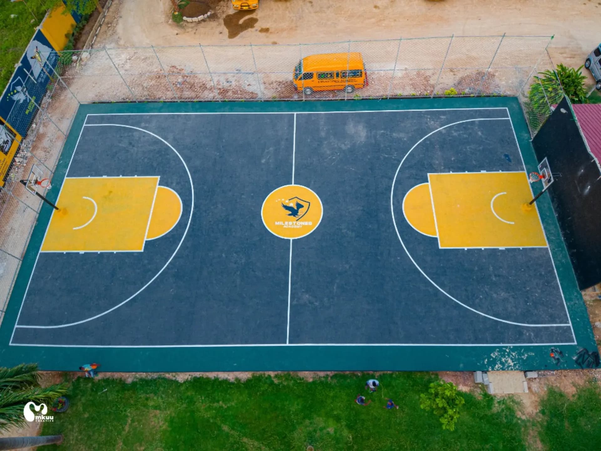 Our school basketball court from above.