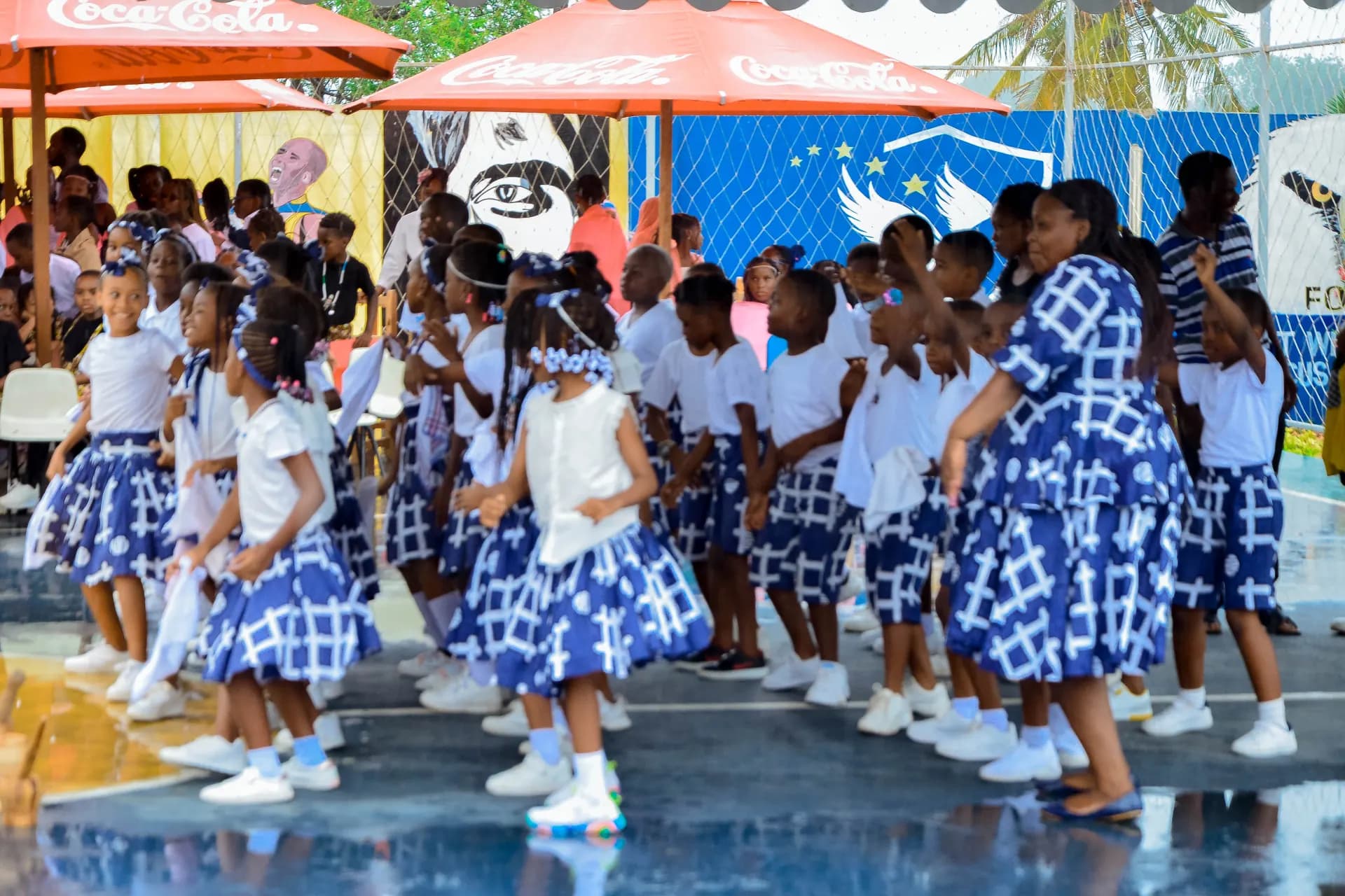 Learners dancing together at Culture Day.